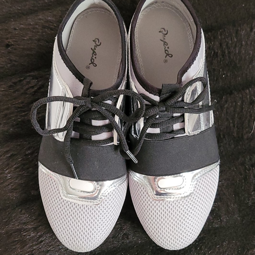 Cute silver and black sneakers